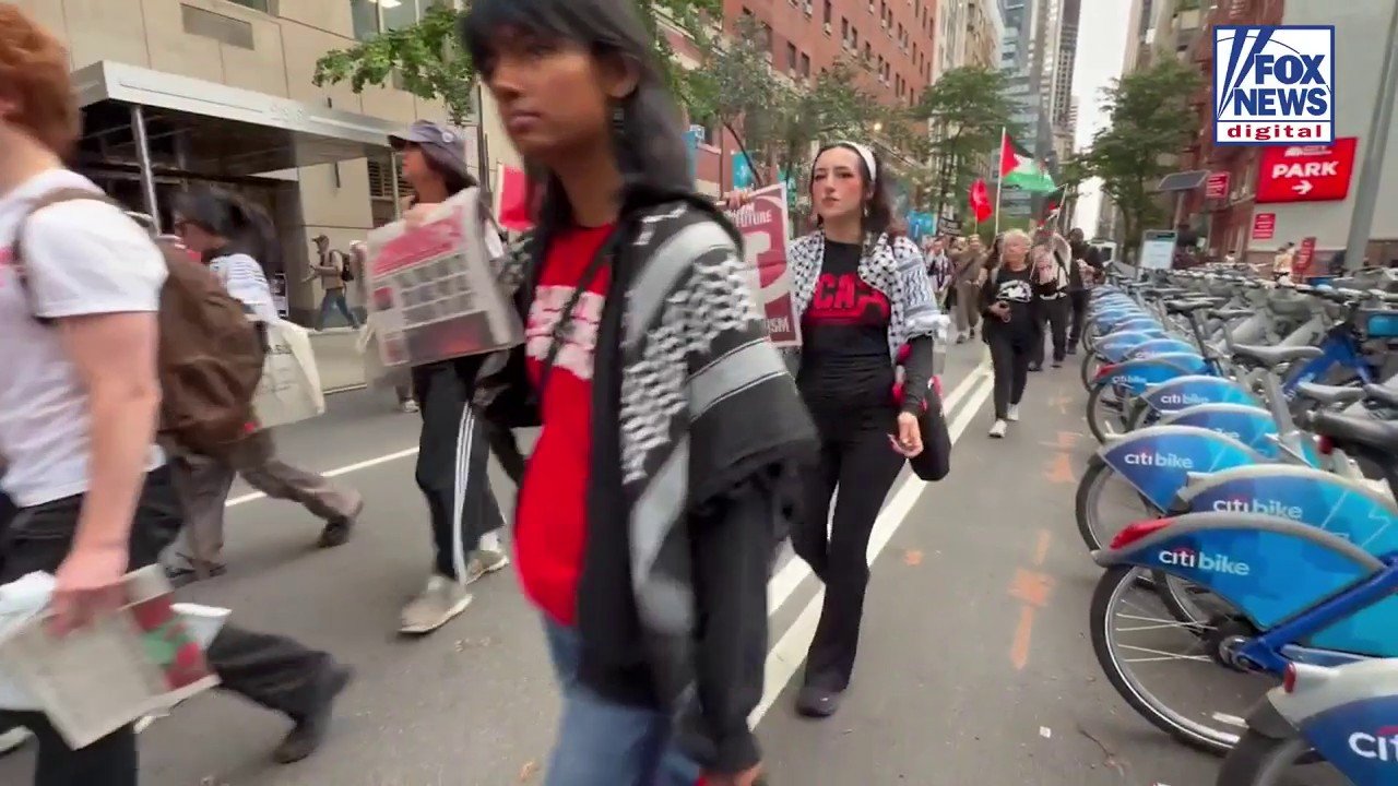 Revolutionary communists chant 'globalize the intifada' during NYC anti ...