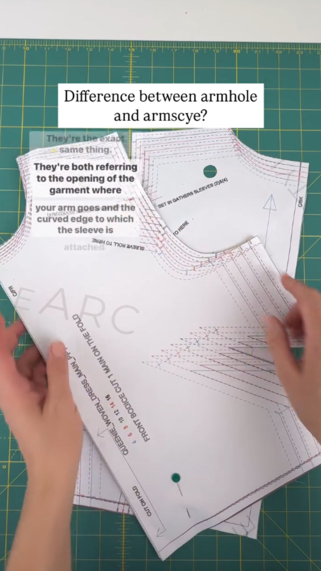 What armscye really means in sewing patterns