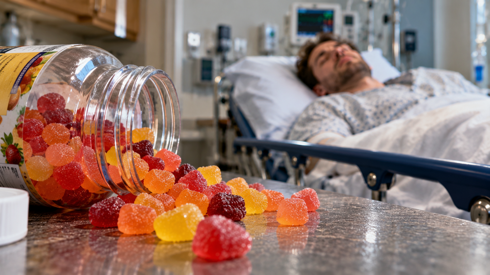 He ate an entire bottle of 150 gummy vitamins for breakfast... hours ...