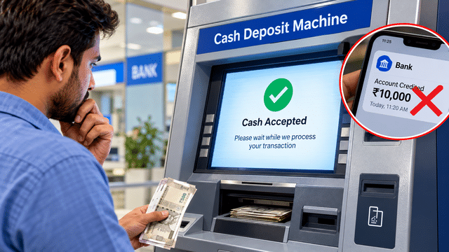 Cash deposit machine: What to do if money is accepted but not credited ...