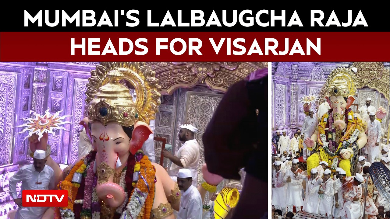 Ganpati visarjan | Mumbai’s Lalbaugcha Raja heads for visarjan amid ...
