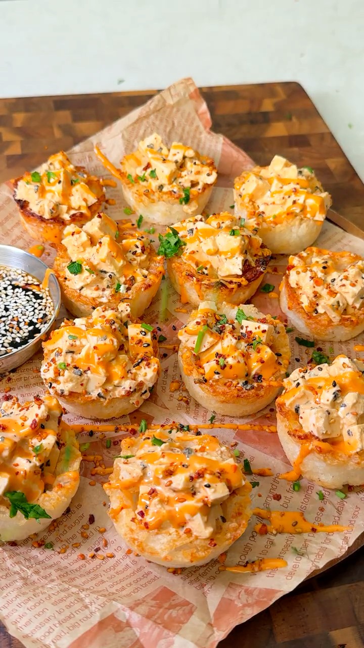 Easy muffin tin crispy rice sushi cups recipe
