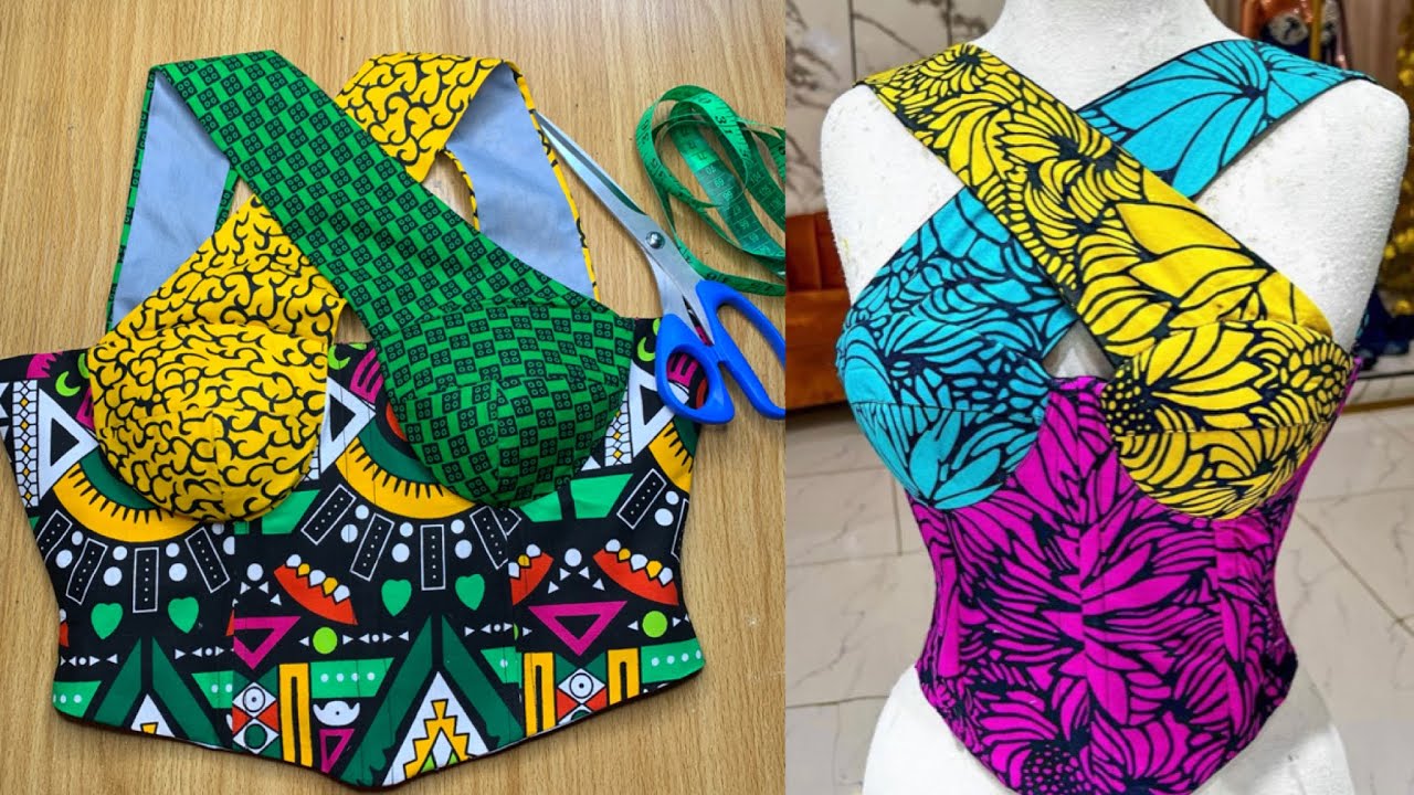 Crafting a corset with a criss cross neckline design