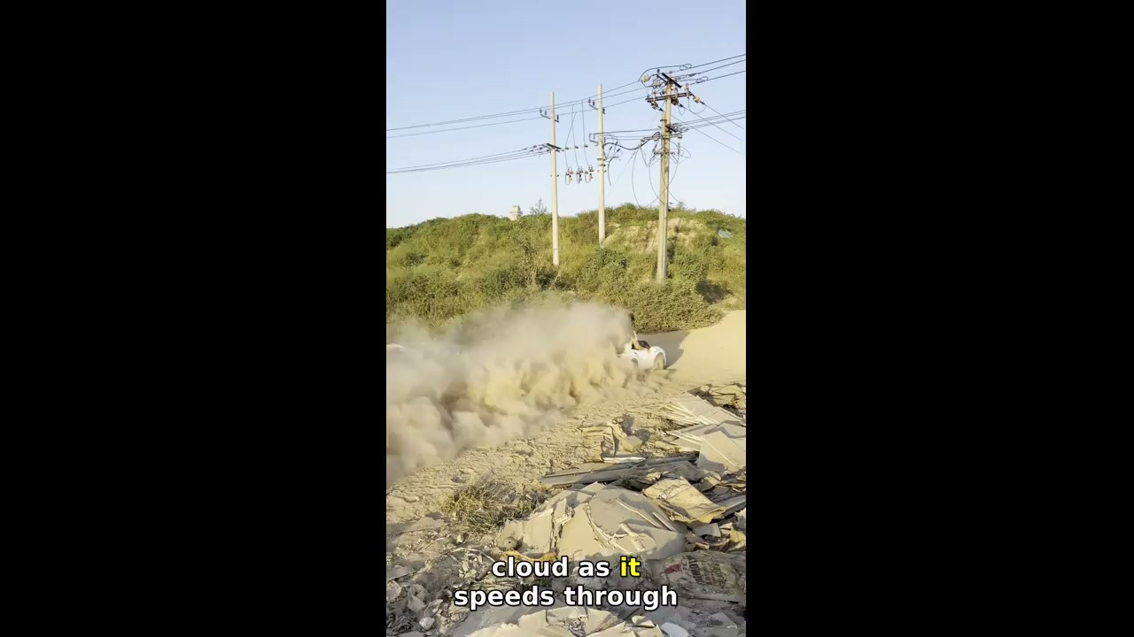 Go-kart creates dust trail on Shandong dirt road