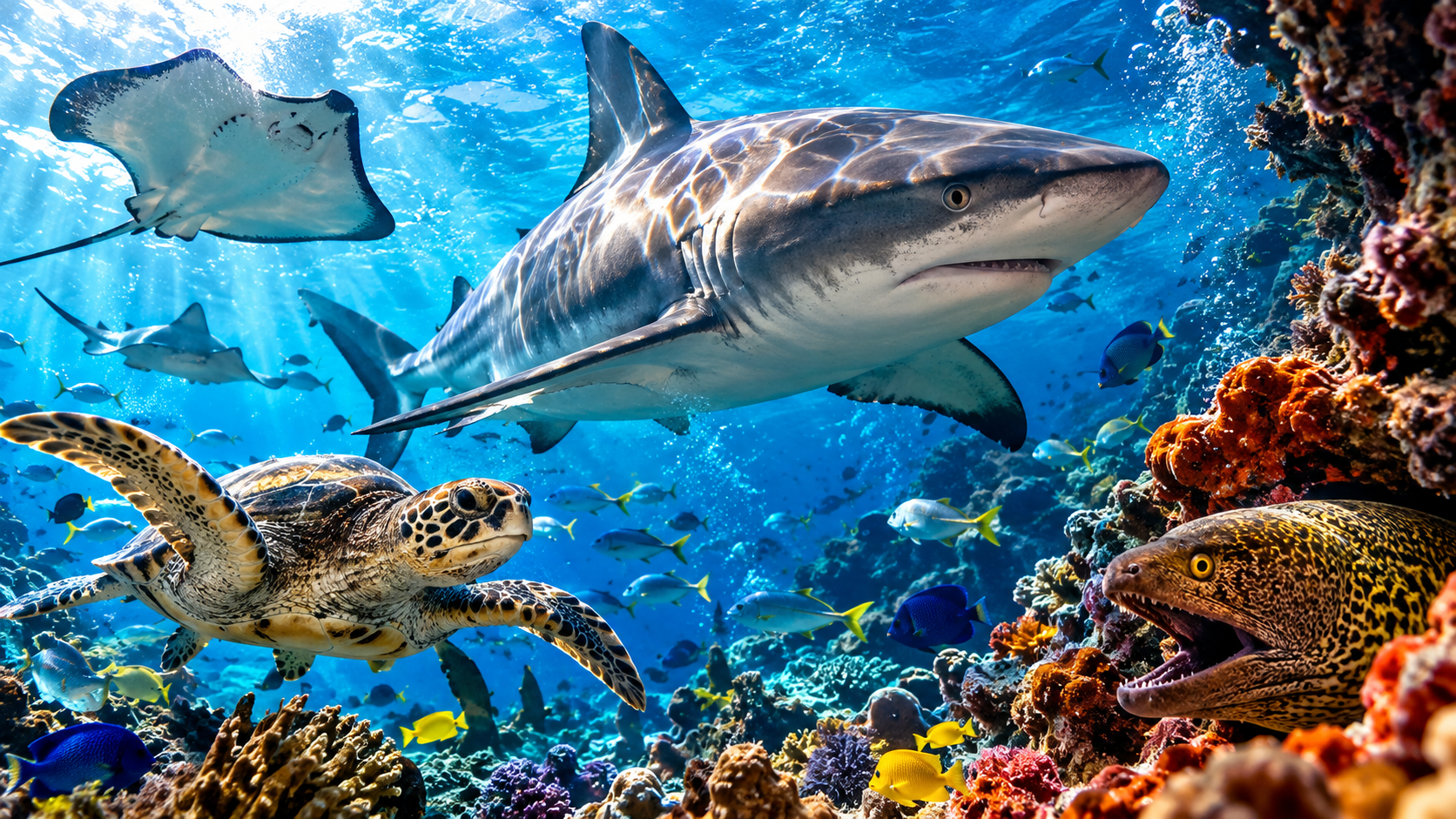 Scuba diving Cozumel’s reefs with sharks, rays and turtles