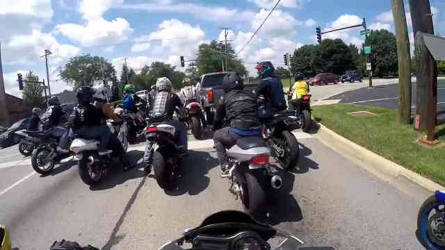 Truck swerves toward a group of bikers then the road rage escalates