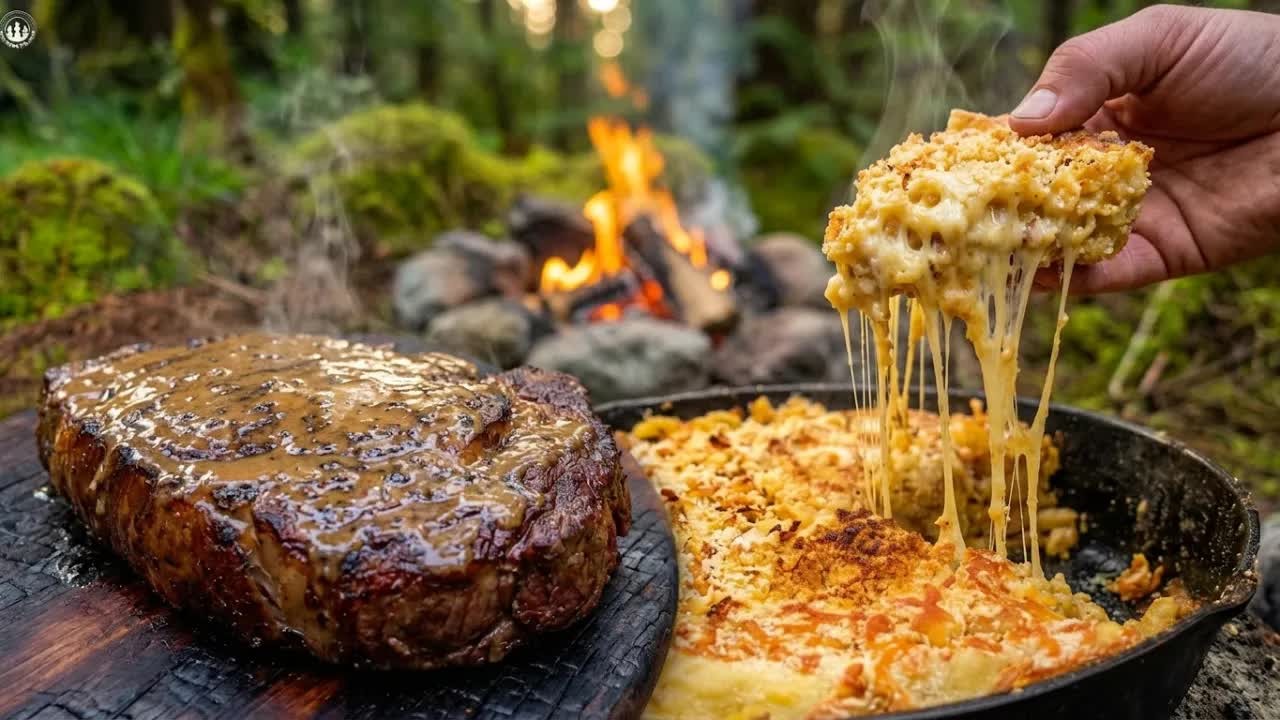 El steak y el mac & cheese se unieron dentro de este increíble pastel a ...