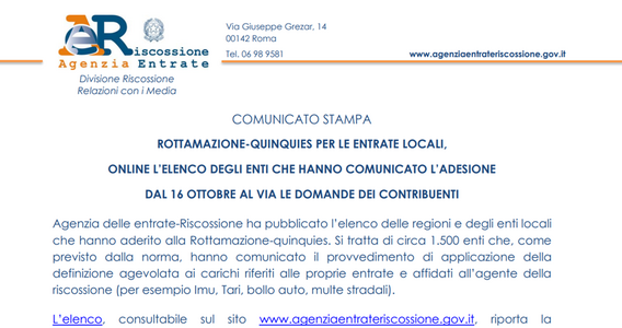 Tasse locali, rottamazione per 1.500 enti tra comuni e regioni. L'AdER ...
