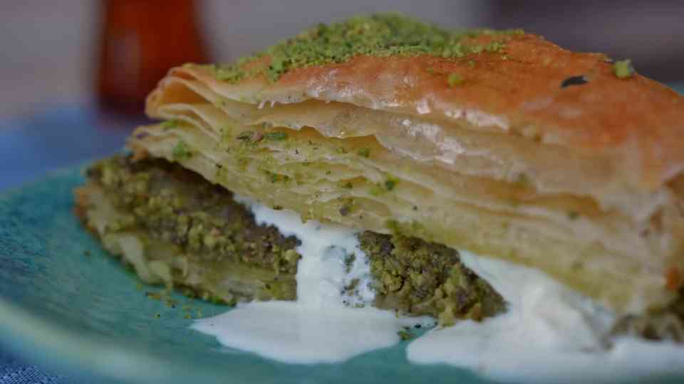 What happens when pistachio baklava is baked over fire and drowned in ...