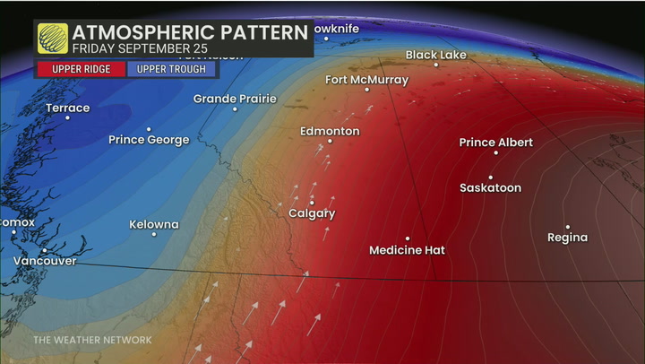 Major weather shift in Alberta: Temperature plunge and strong gusts ahead
