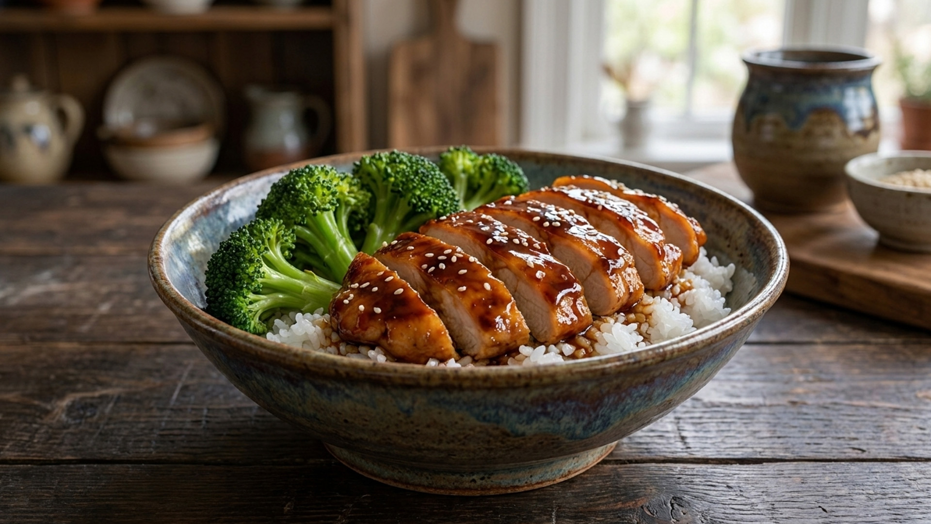 Sticky teriyaki chicken bowl that beats takeout