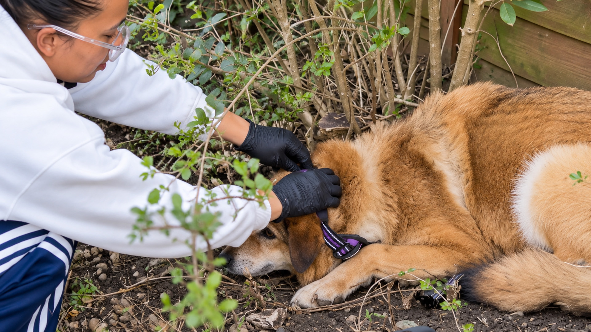 This rescue puppy was frozen by fear