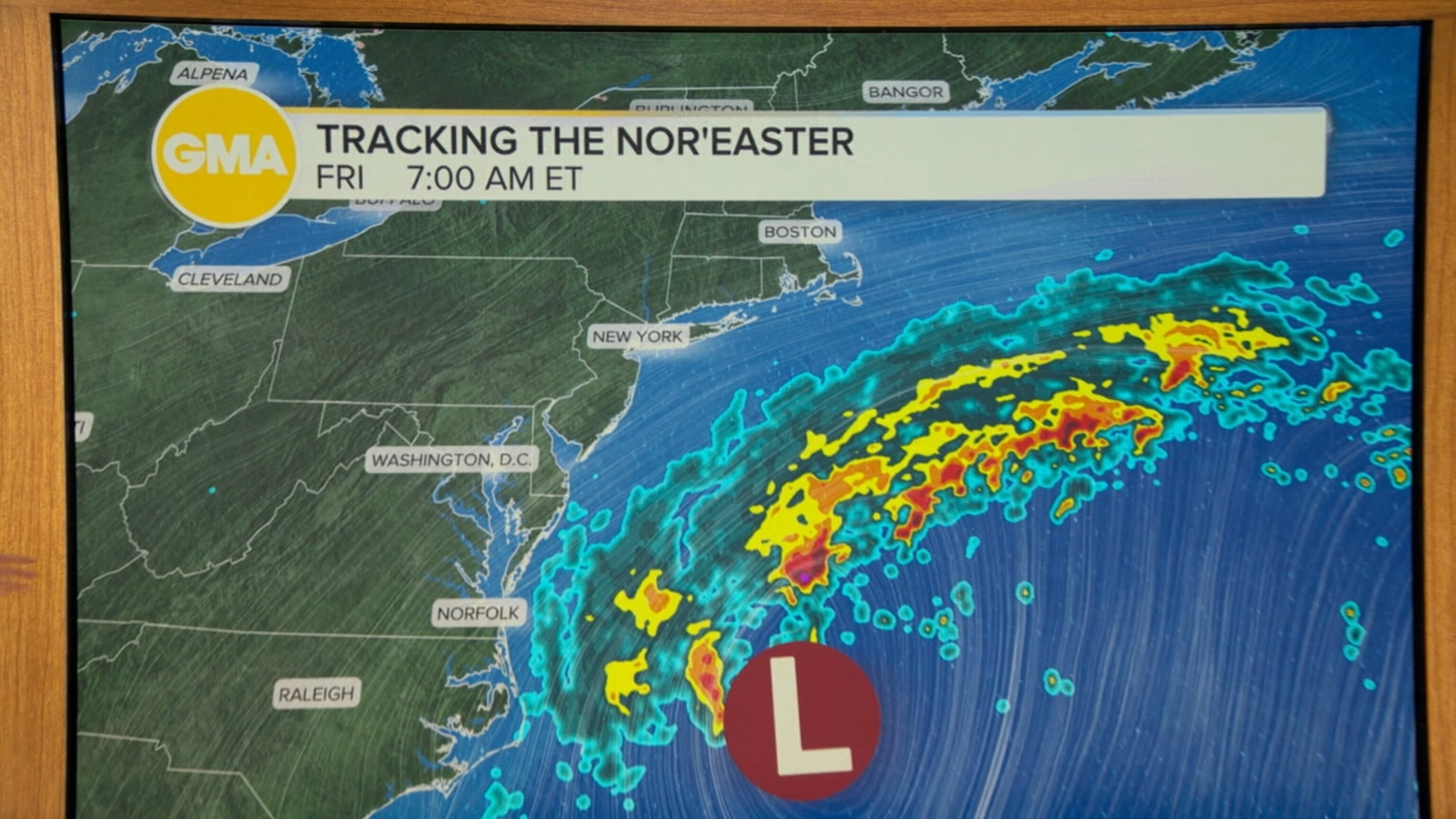 Tracking and timing of the nor’easter