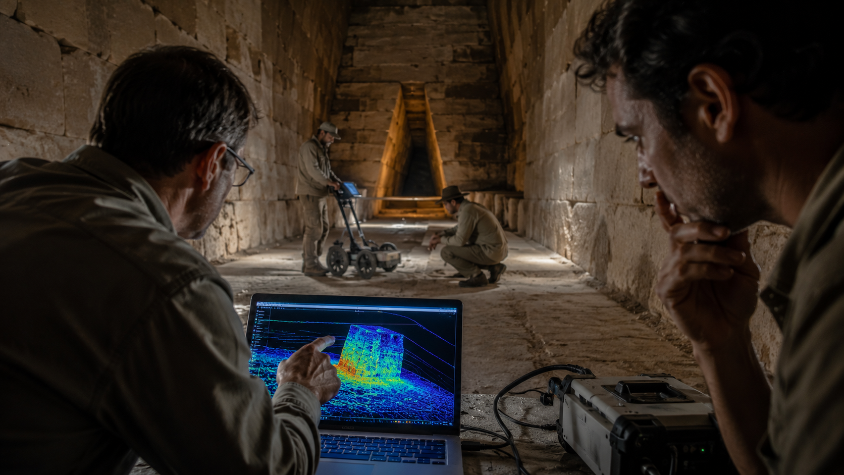 They scanned deep beneath an ancient Egyptian pyramid... what appeared ...