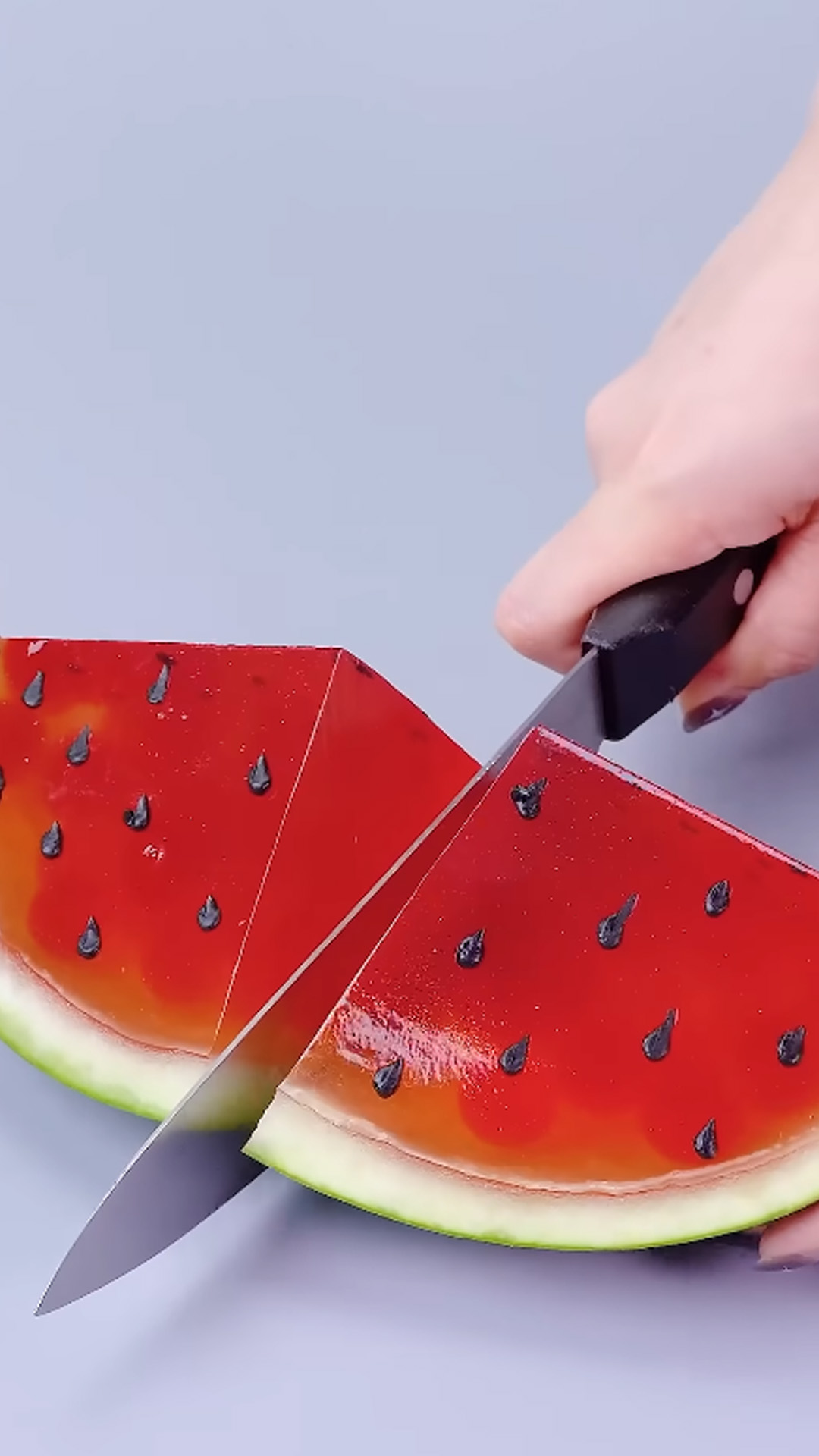 Creative watermelon jelly dessert preparation and tutorial