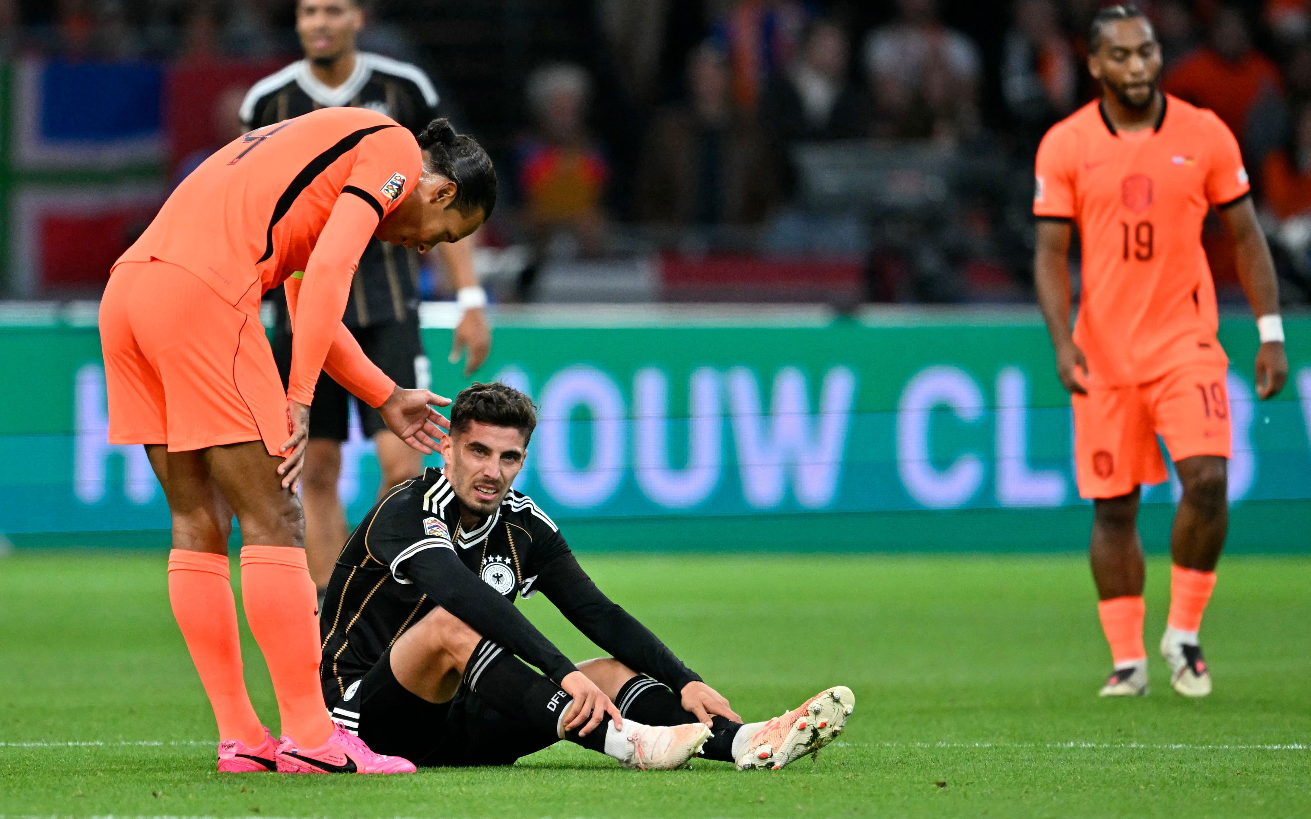 Baja por lesión: Kai Havertz sufrió una lesión en el tendón de la corva durante el empate de Alemania con los Países Bajos (AFP/Getty).