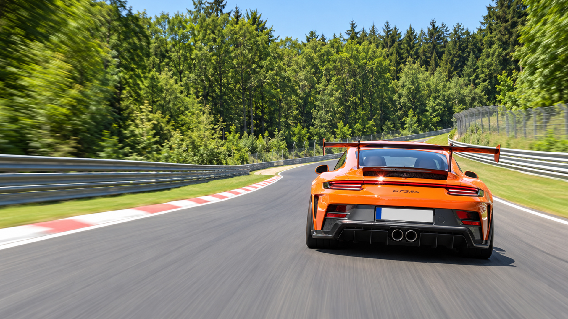 Porsche 911 GT3 RS storms through the Nürburgring forest