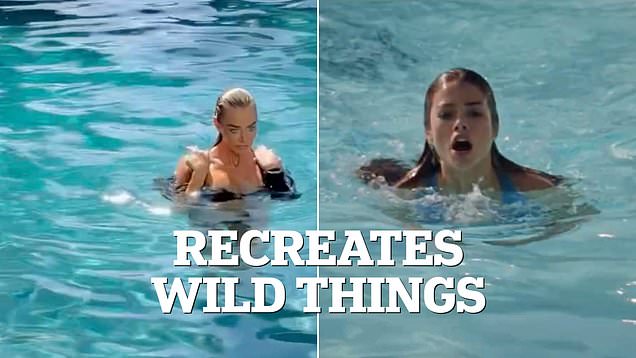Denise Richards recreates her iconic Wild Things pool scene