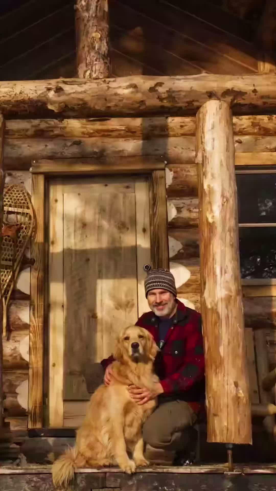 Solo cabin build: 800 lb logs, no power