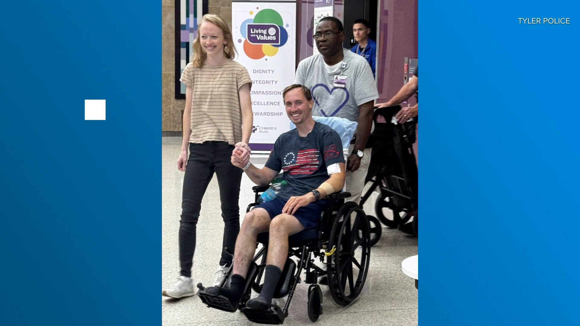 Tyler officer injured in patrol car crash begins rehab, escorted by ...