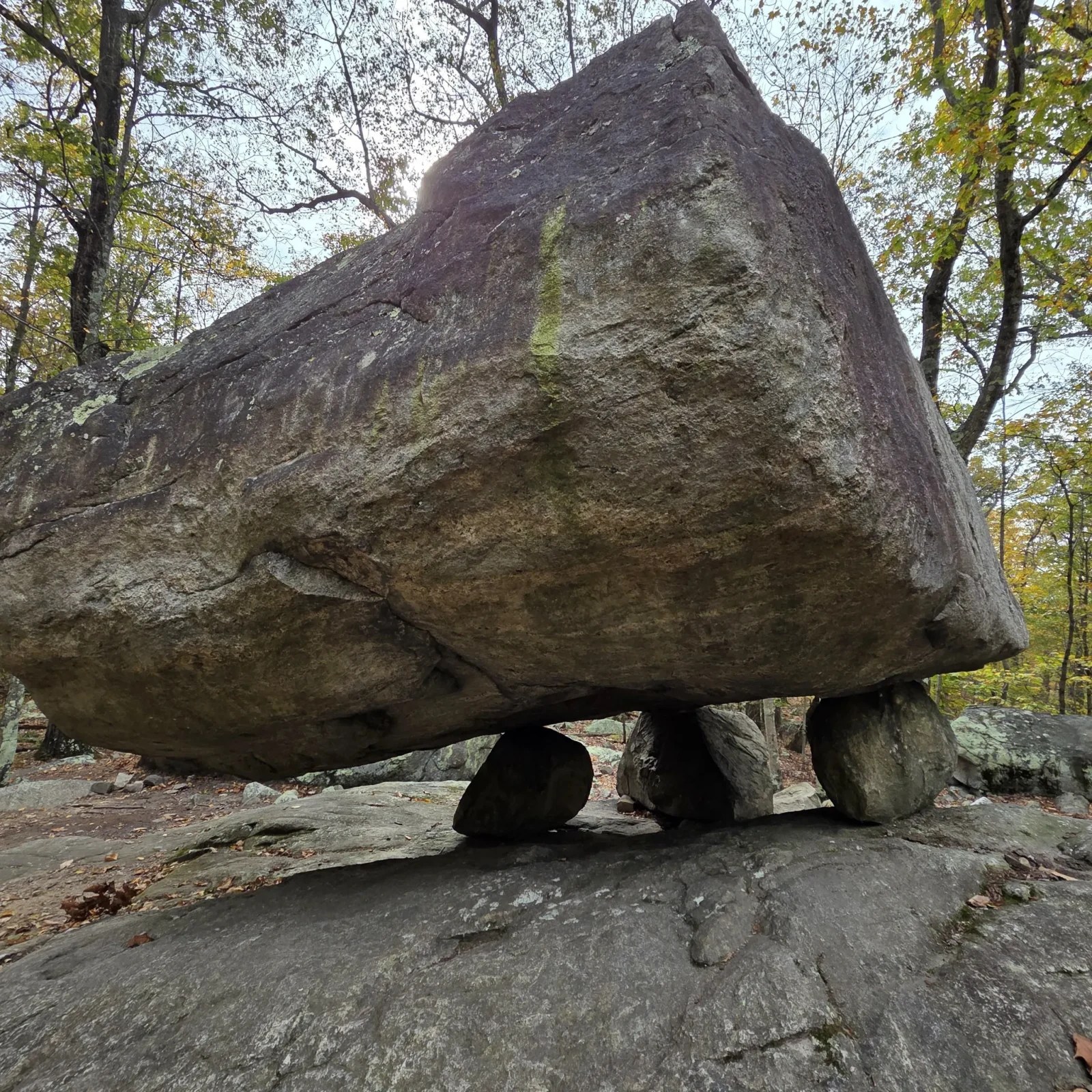 New Jersey's best fall hike ends at a boulder balanced on three rocks