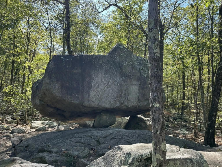 New Jersey's best fall hike ends at a boulder balanced on three rocks