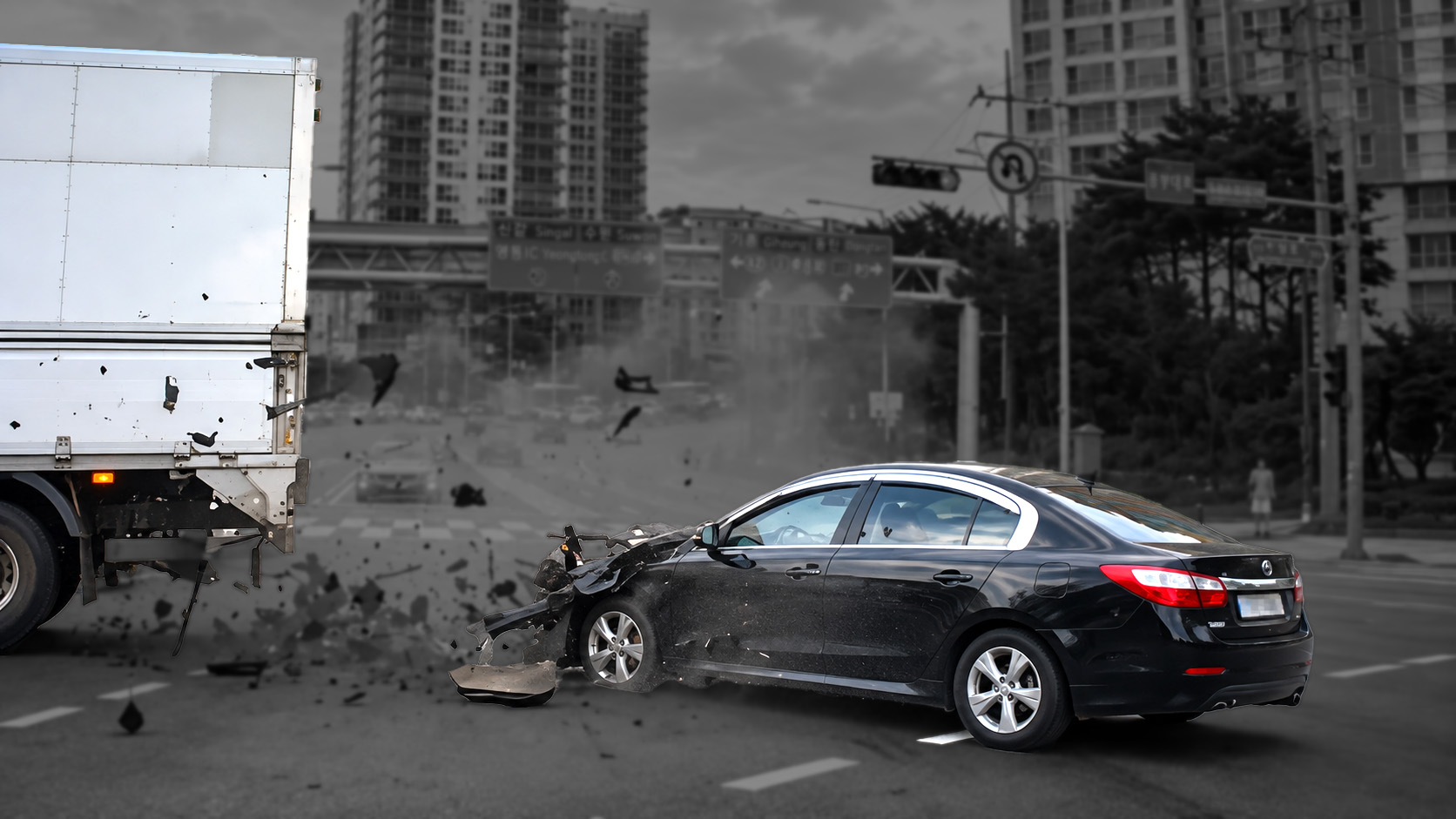 Traffic collision caught on camera