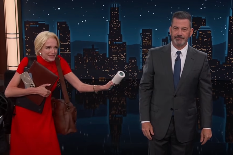 Jimmy Kimmel ruthlessly mocks Natalie Harp after she 'interrupts' his ...