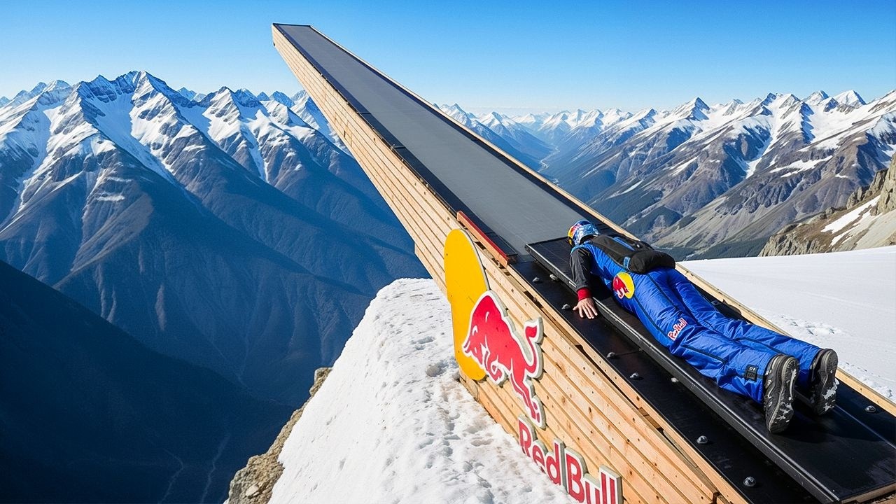 We catapulted Red Bull skydivers off a mountain