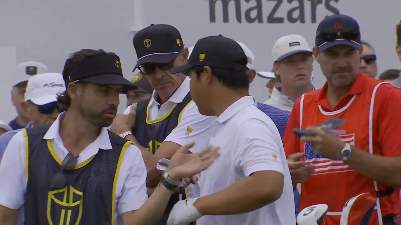 International team sweeps Friday foursomes to take shock 7-3 Presidents ...