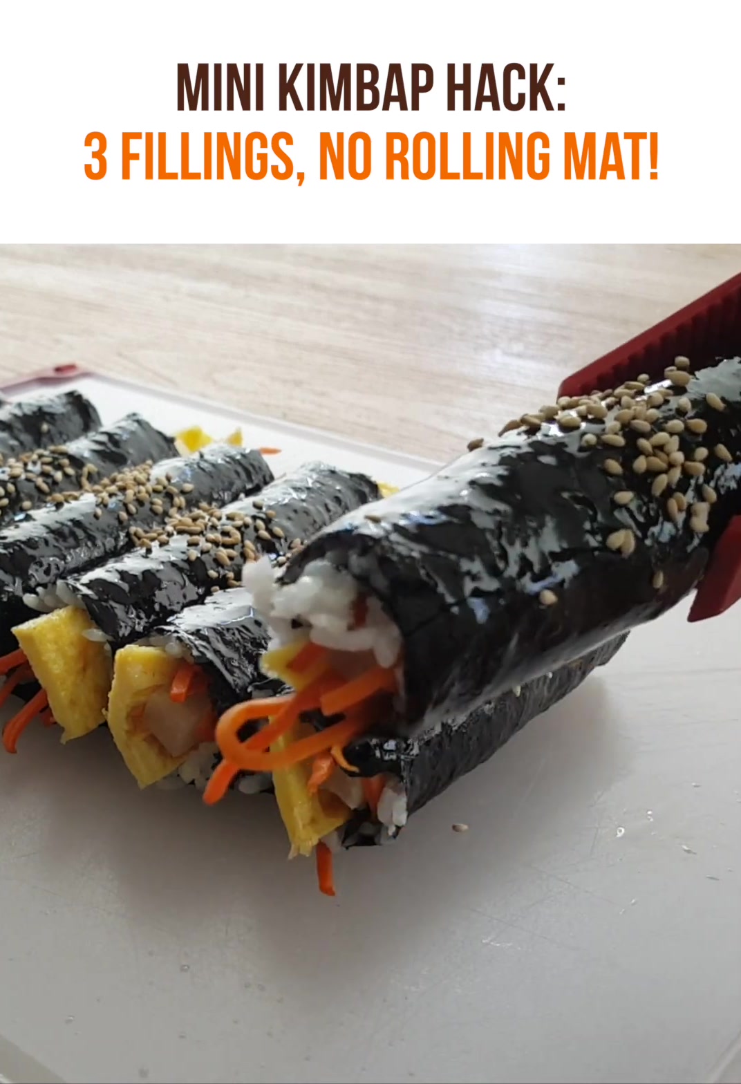Mini kimbap hack: 3 fillings, no rolling mat!