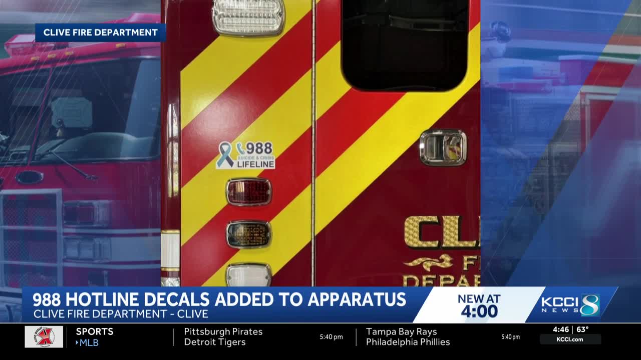 Clive Fire Department adds 988 crisis hotline decals to trucks