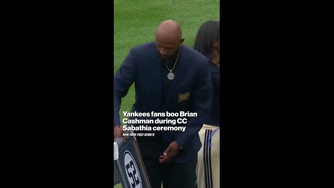 Yankees fans booed Brian Cashman when he presented CC Sabathia with a ring