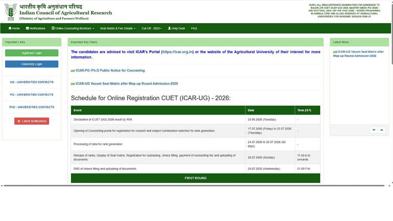 ICAR PG counselling 2026 date announced: Counselling begins September ...