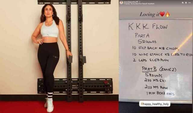 Kareena Kapoor shares glimpse of latest workout routine, fitness chart