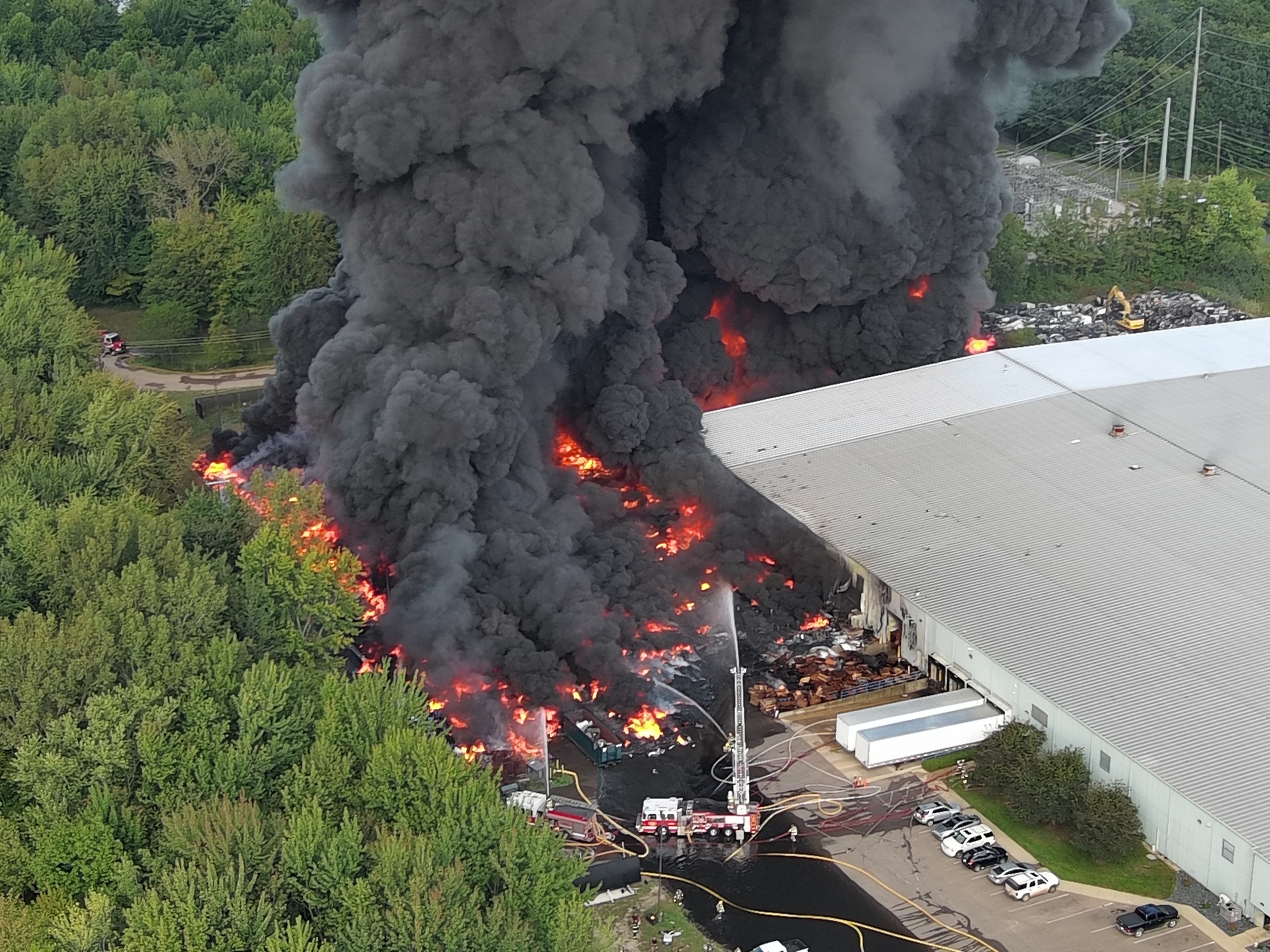 Massive fire at SW Michigan plastics plant causes widespread outages