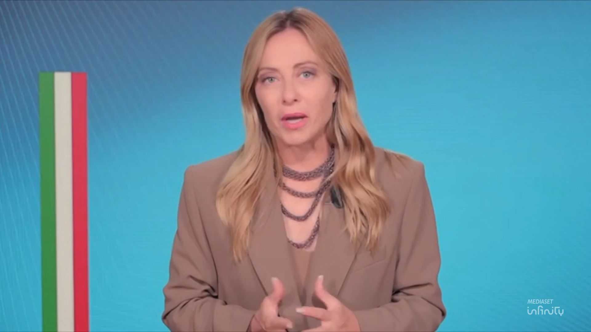 Giorgia Meloni a Forum fonte: Mediaset Infinity