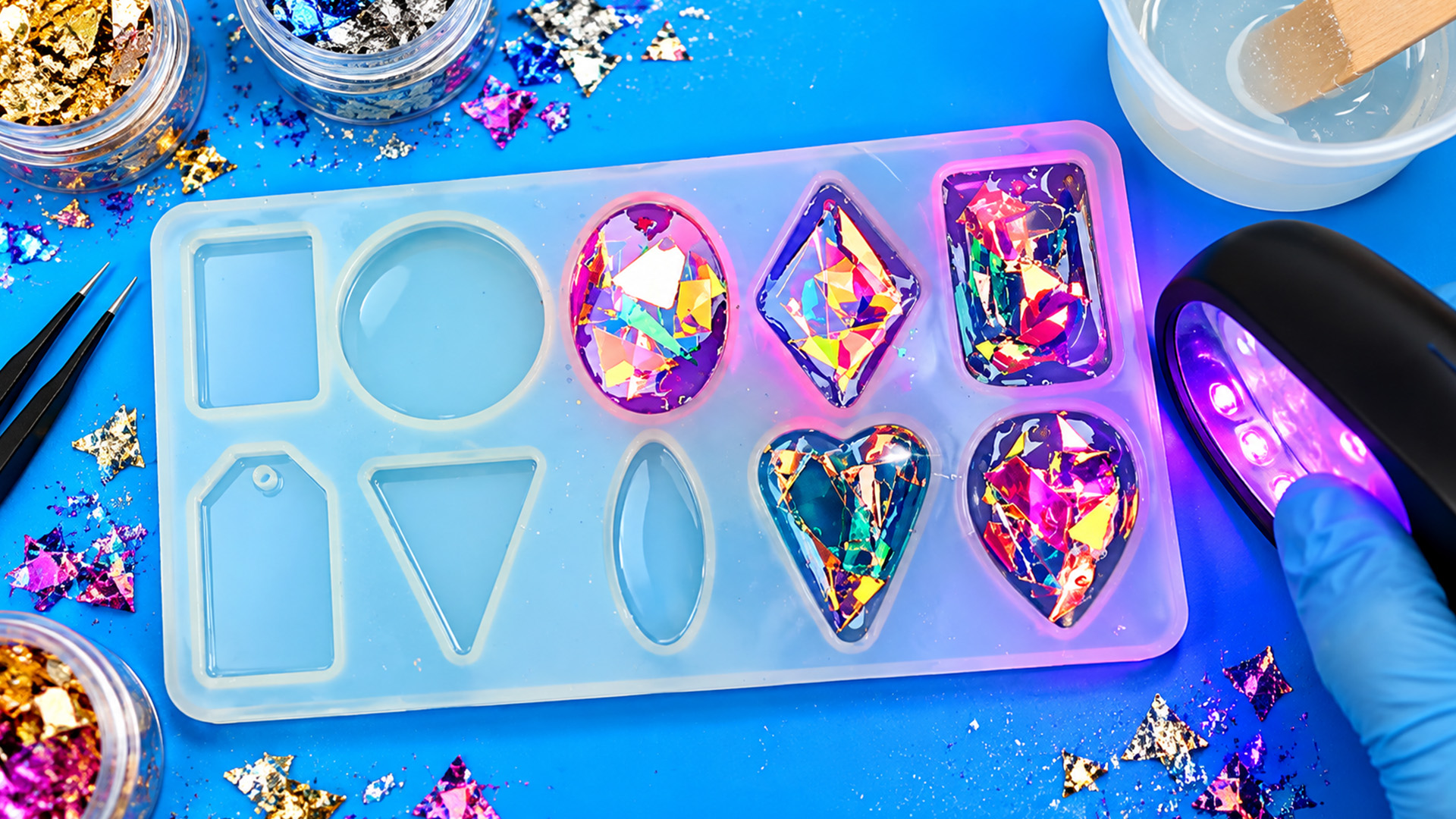 How do resin earrings get this prism look?