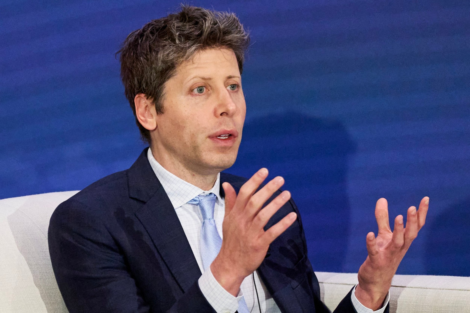 Sam Altman (pictured) and Musk agreed AI’s development needed to be slowed (Picture: Matt Ramey / AFP via Getty Images)