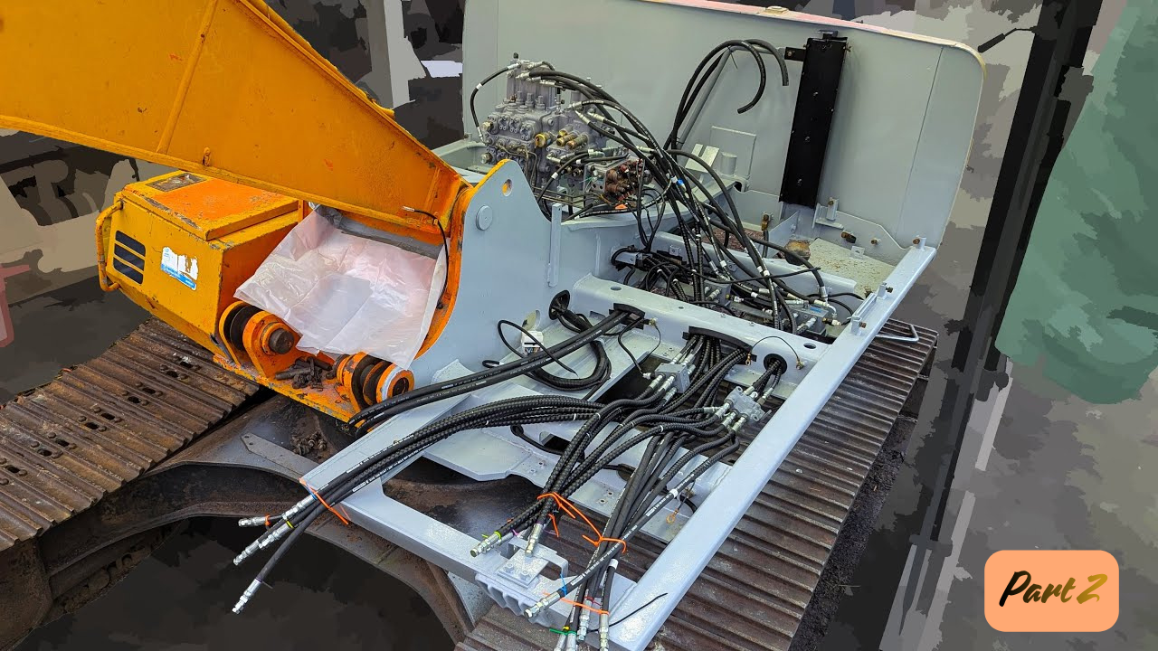Completing the pilot hose installation on Hitachi EX120-2 part 2