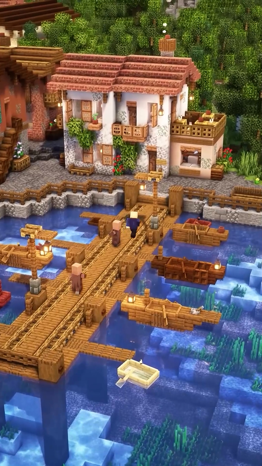 Cozy Minecraft Italian dock house tutorial