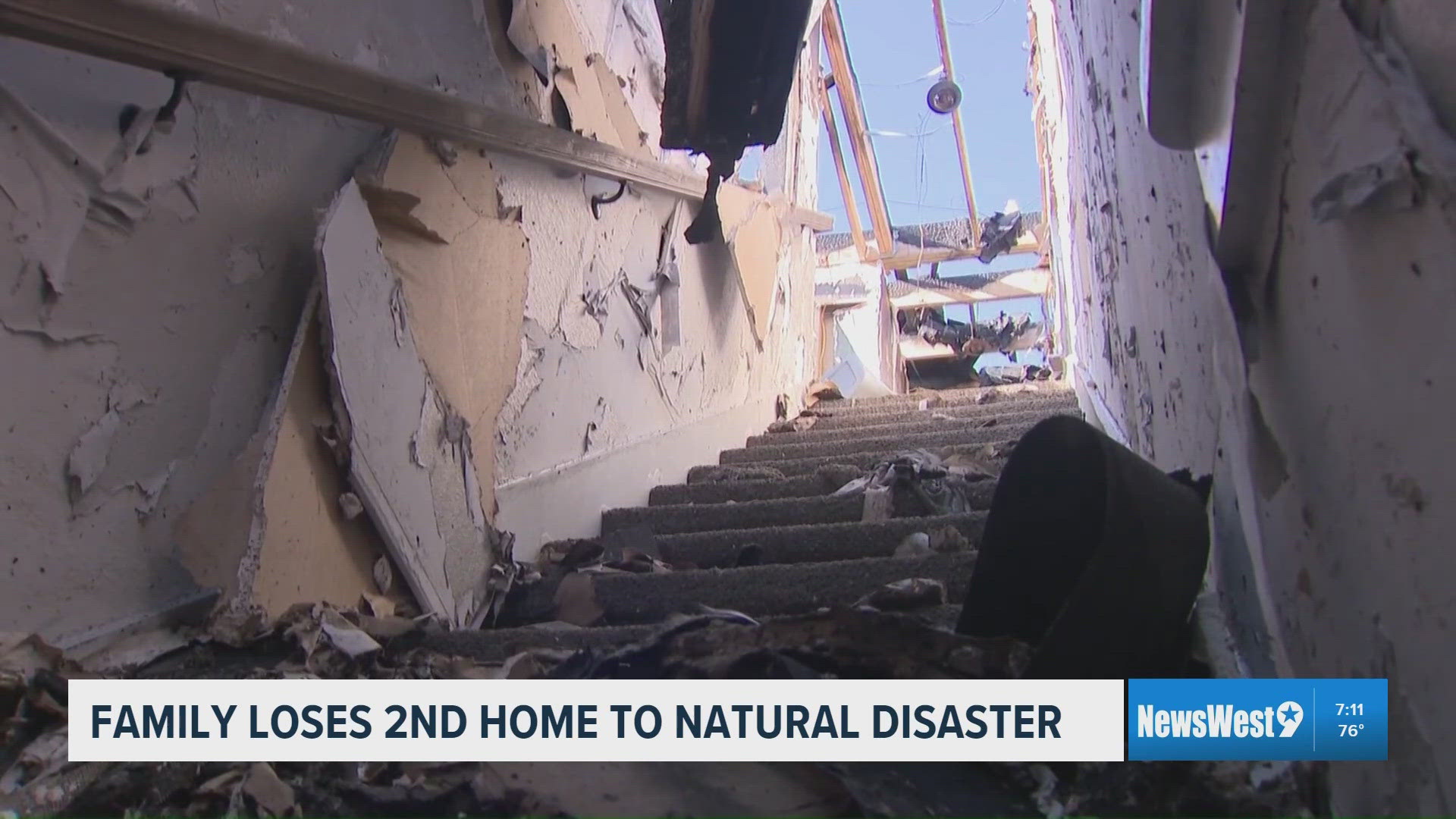Texas family loses 2nd home to natural disaster
