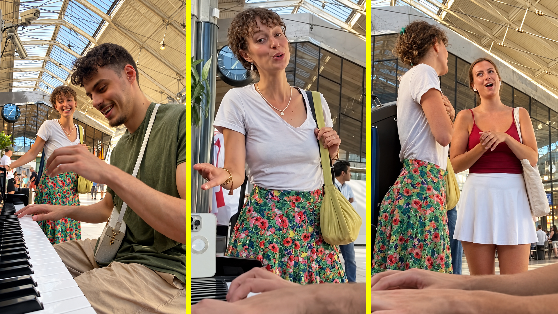 A train station piano performance turns into live opera