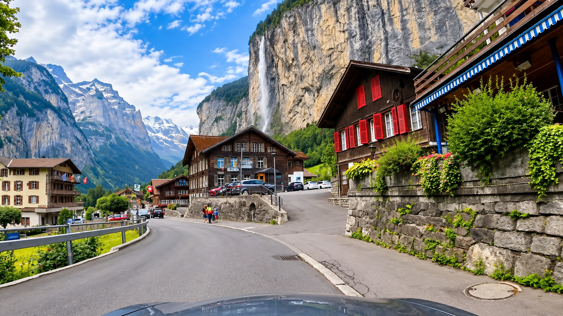 Grindelwald to Lauterbrunnen beautiful alpine drive (4K)