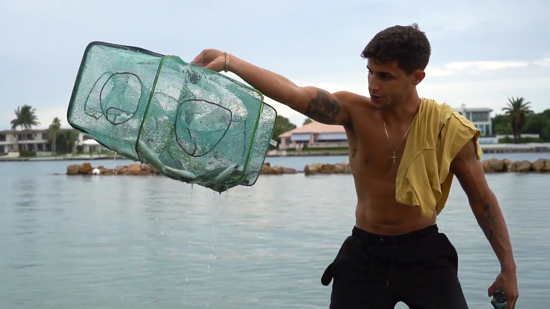 Stocking my pond with fish from this trap