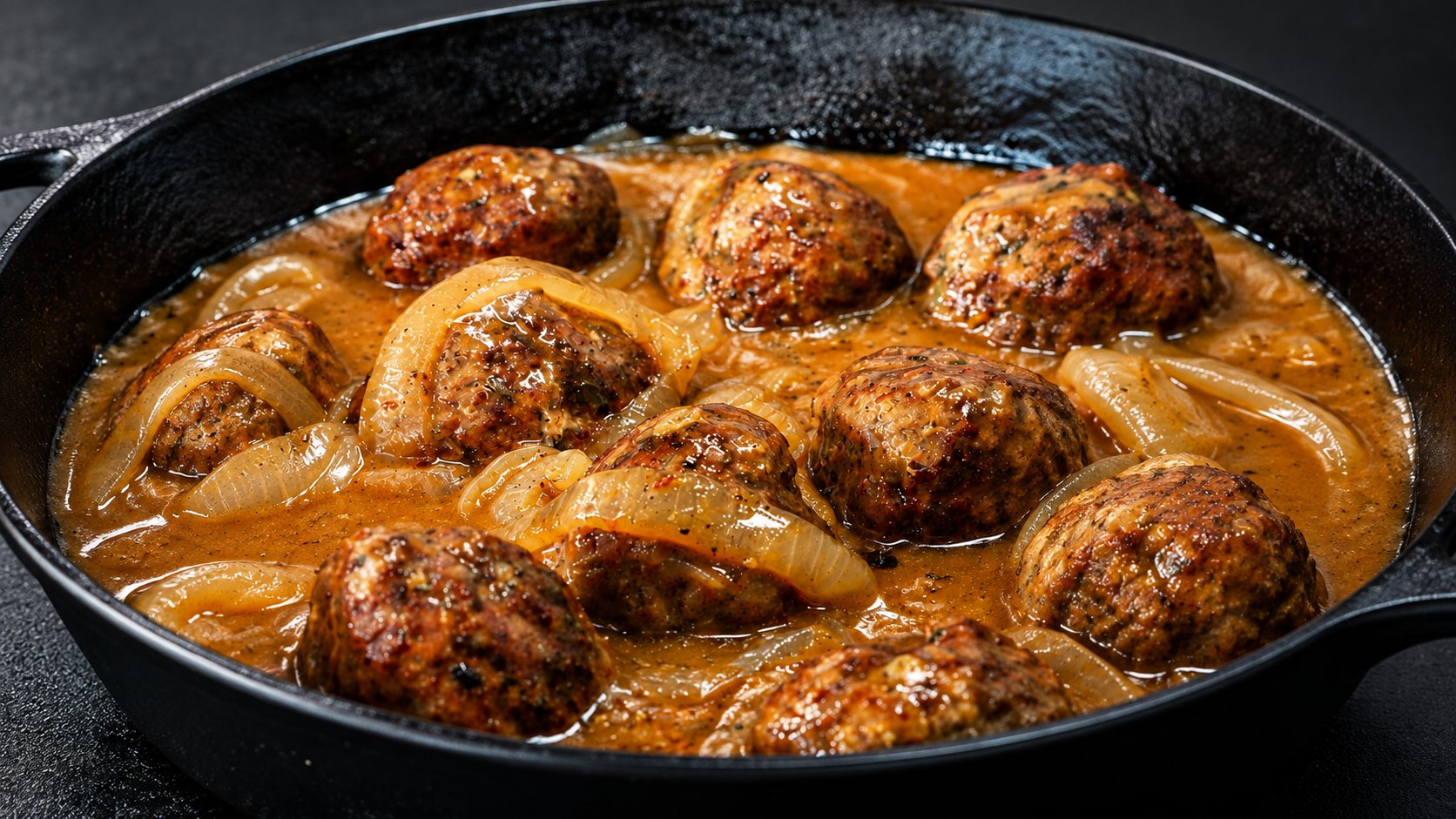 Southern smothered meatballs and rice