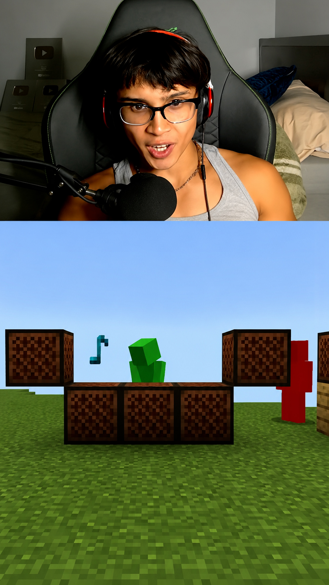Testing different speeds on Minecraft note blocks