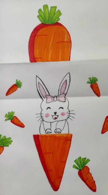 Creative art turns a carrot into a bunny