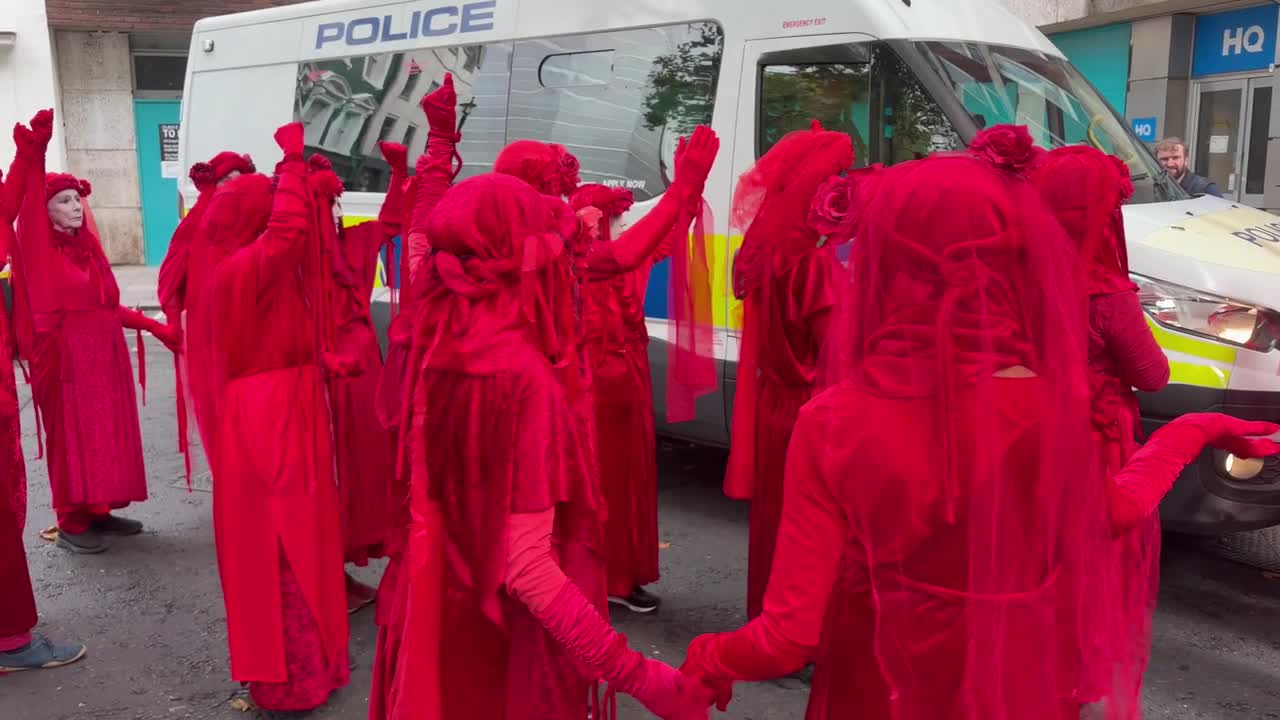 Extinction Rebellion Red Rebels walk of shame