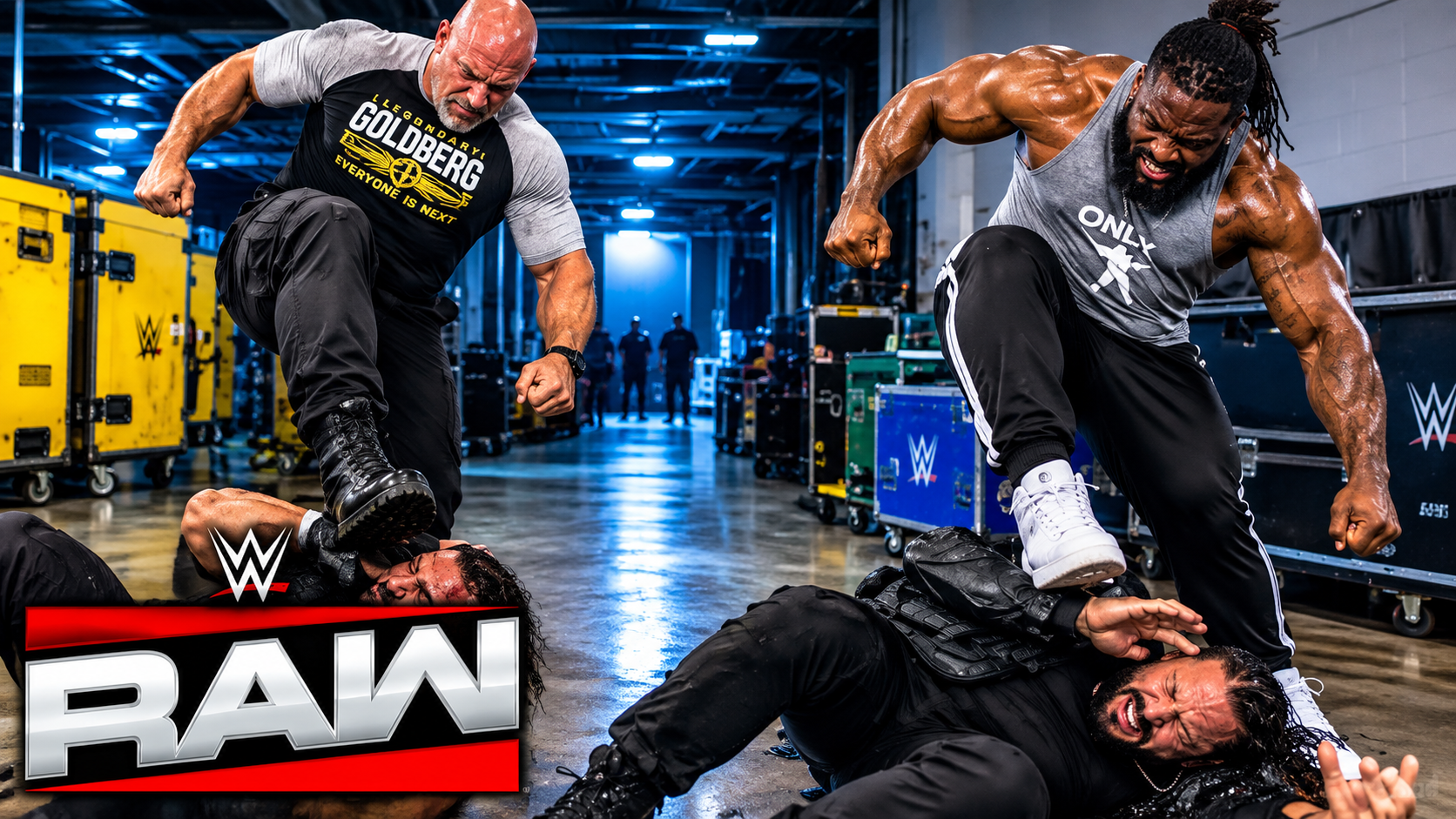 Oba Femi & Goldberg returns & brutally attacks Bron Breakker & Bronson ...